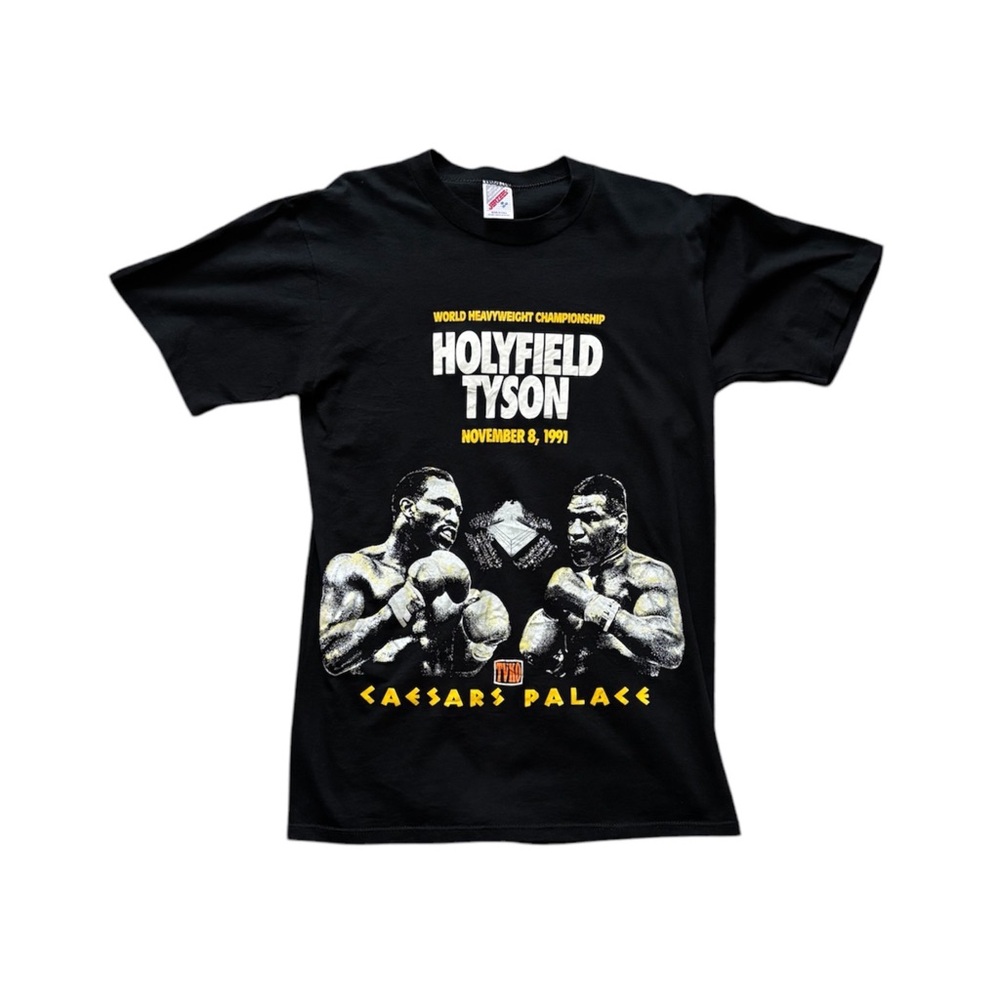 Vintage 90s Mike Tyson Evander Holyfield World Heavyweight Championship Tee M